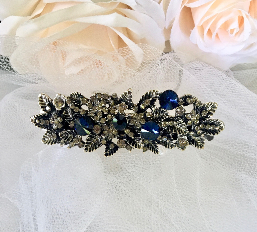 Wedding Hair Accessories - Blue Crystal Bridal / Bridesmaids Hair Clips