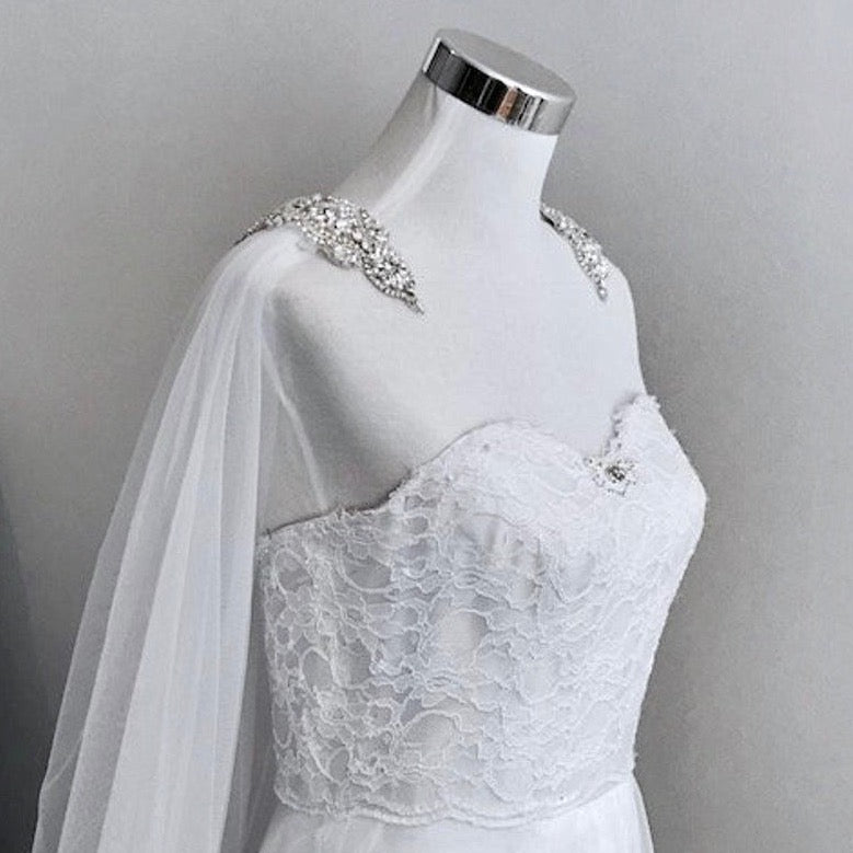 Wedding Veils - Bridal Cape Veil - Cathedral Length
