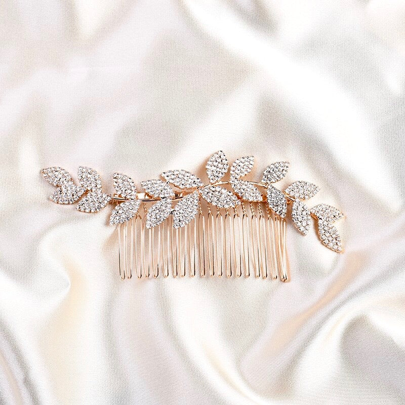 Wedding Hair Accessories - Crystal Bridal Hair Comb - Available in Rose Gold, Silver and Yellow Gold