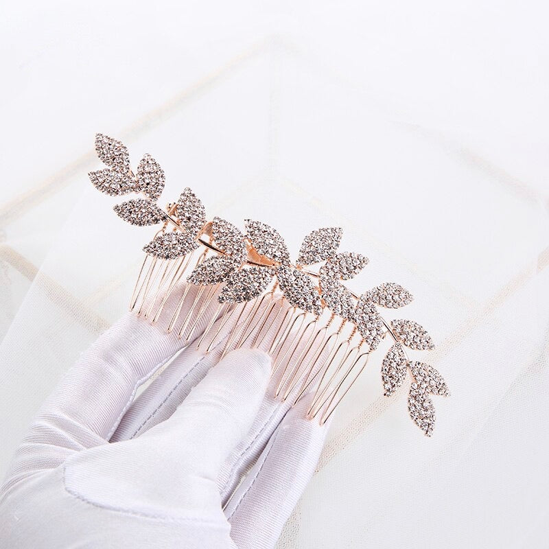 Wedding Hair Accessories - Crystal Bridal Hair Comb - Available in Rose Gold, Silver and Yellow Gold