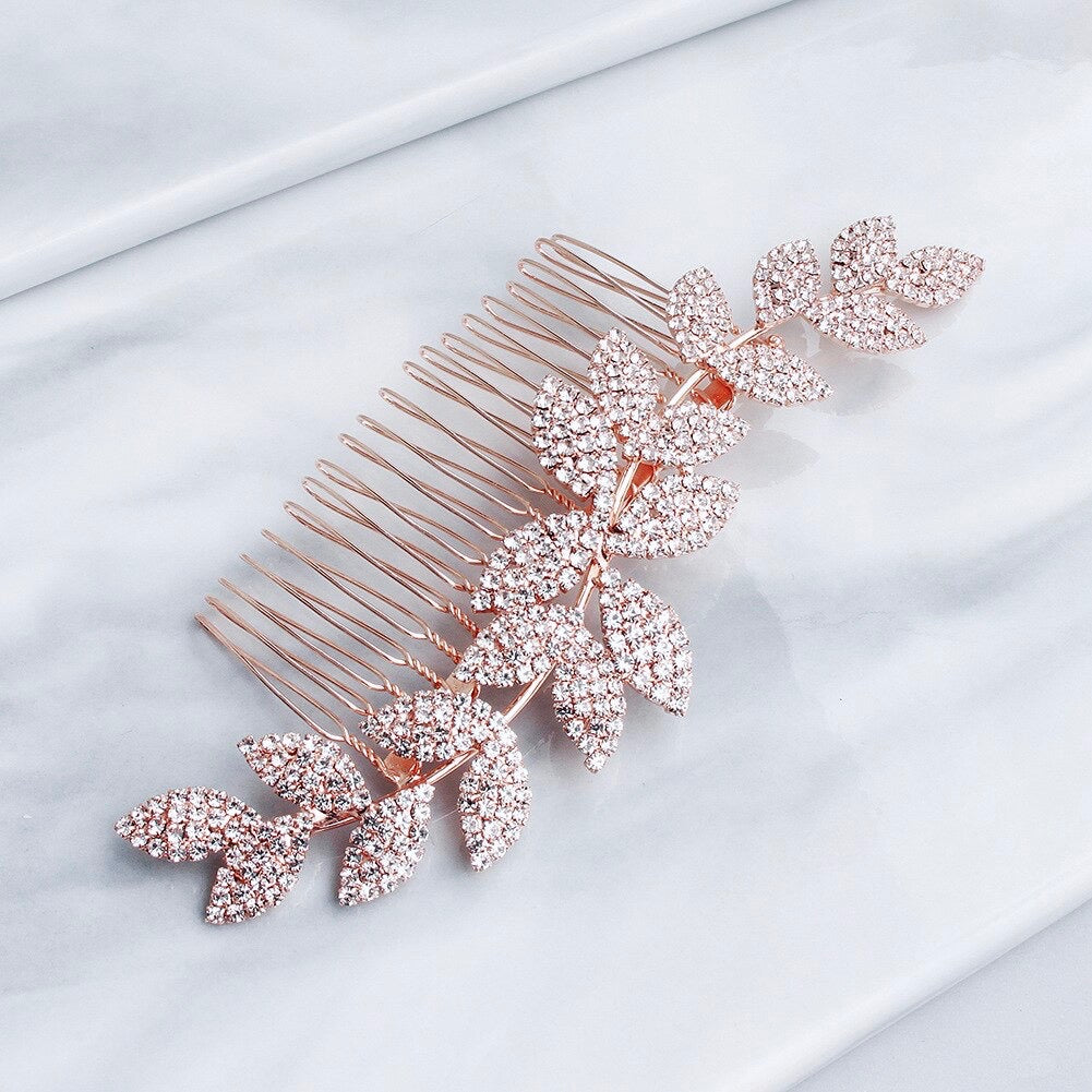 Wedding Hair Accessories - Crystal Bridal Hair Comb - Available in Rose Gold, Silver and Yellow Gold