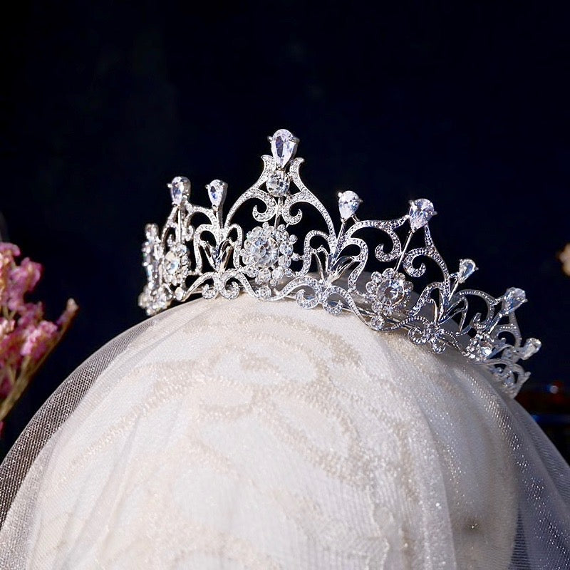 Wedding Hair Accessories - Silver Cubic Zirconia Bridal Tiara