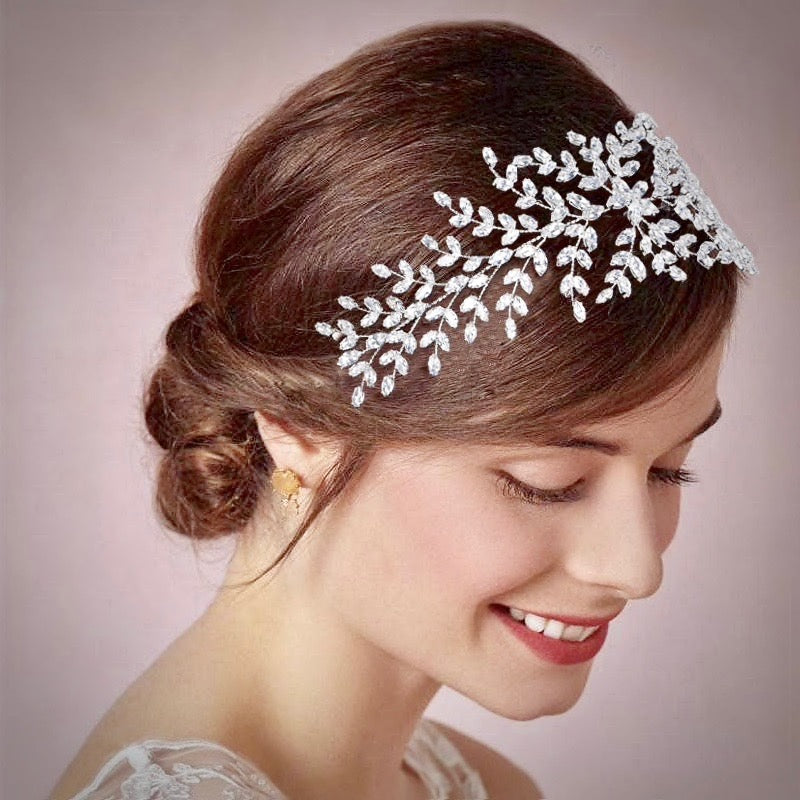 Wedding Hair Accessories - Silver Cubic Zirconia Bridal Headband