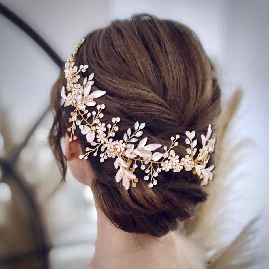 Wedding Hair Accessories - Bohemian Gold Crystal Headband - Available in Gold and Silver