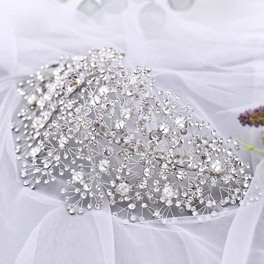 Wedding Hair Accessories - Crystal Bridal Headdress - Available in Gold and Silver
