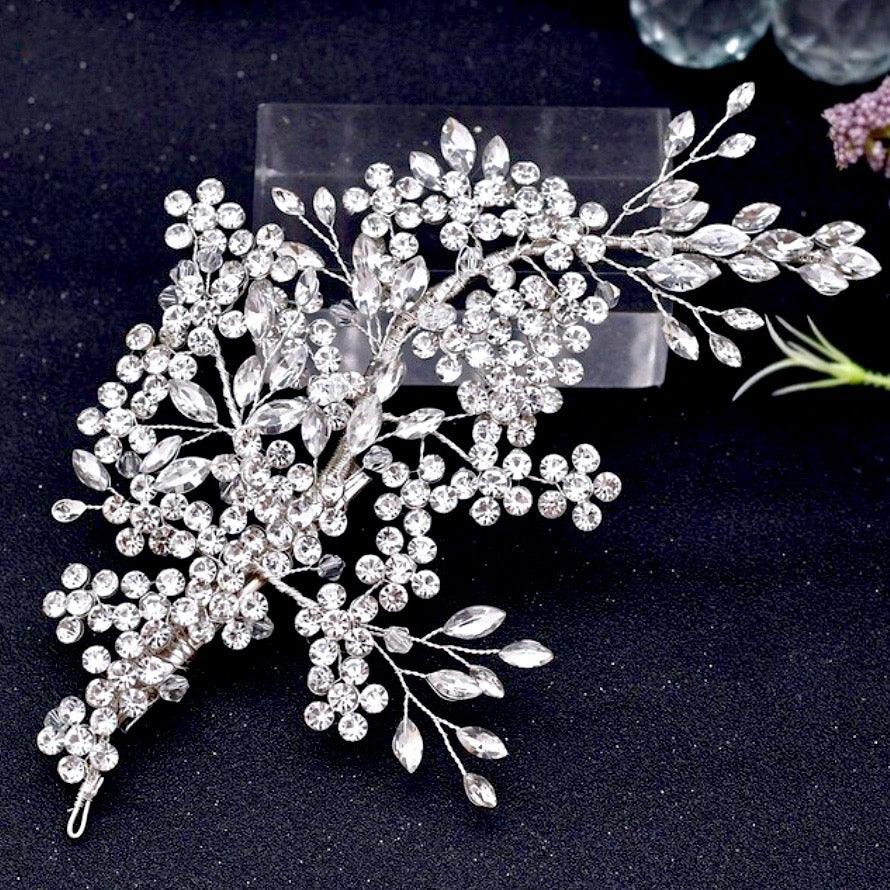 Wedding Hair Accessories - Silver Crystal Bridal Hair Vine