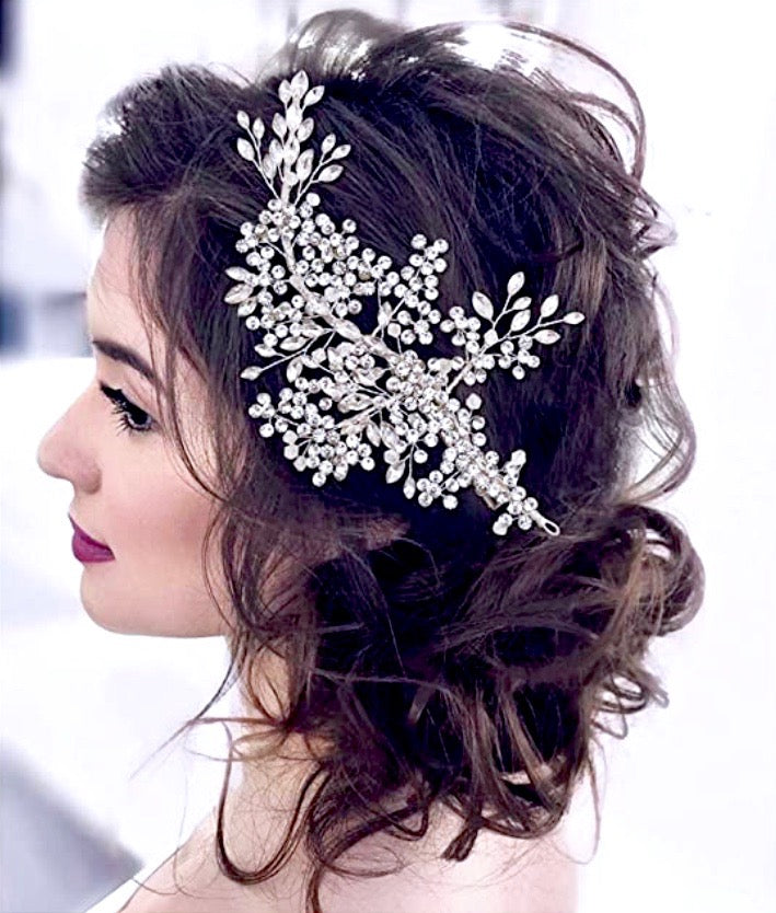 Wedding Hair Accessories - Silver Crystal Bridal Hair Vine