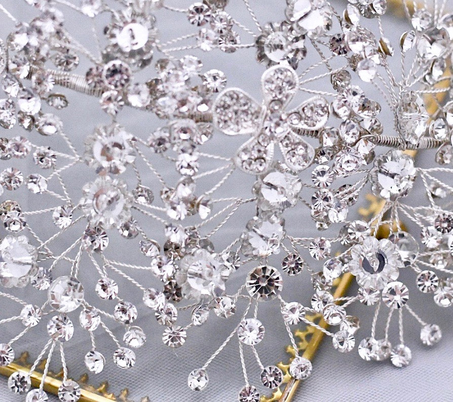 Wedding Hair Accessories - Crystal Bridal Headdress - Available in Gold and Silver