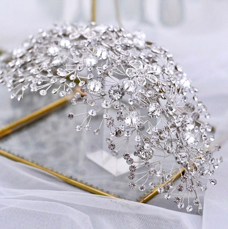 Ammei Headpiece Crystal Bridal Hair Pins Clips Wedding Hair Accessories  Hair Set Jewelry With Rhinestone For Brides and Bridesmaids Set Of 12  (Silver)