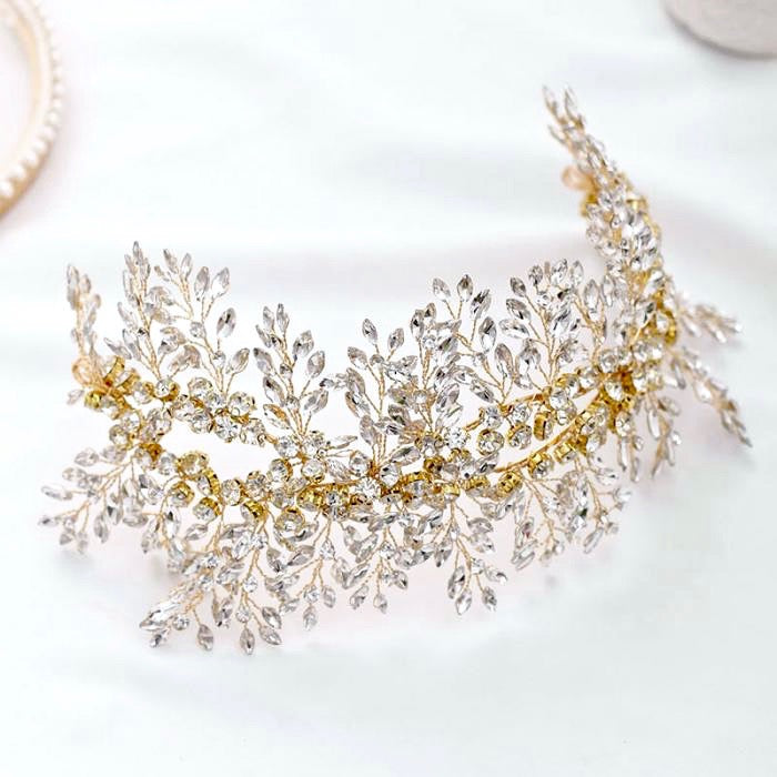 Wedding Hair Accessories - Crystal Bridal Hair Vine - Available in Silver and Yellow Gold