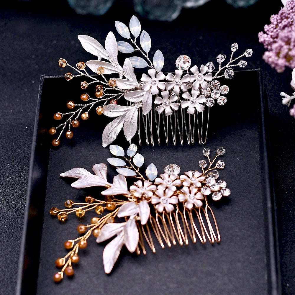 Wedding Hair Accessories - Bohemian Crystal Hair Comb - Available in Gold and Silver