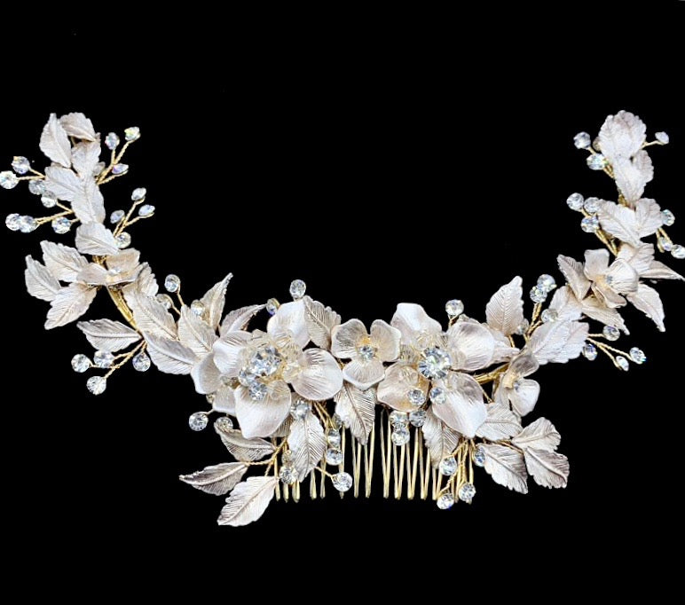 Wedding Hair Accessories - Crystal Bridal Hair Comb - Available in Rose Gold, Silver and Yellow Gold