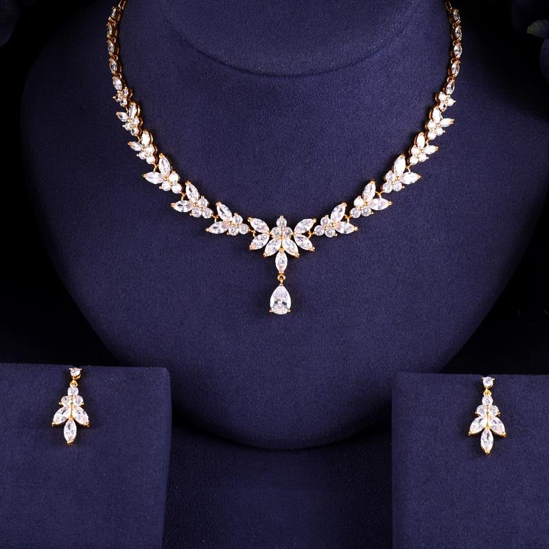 Wedding Jewelry - Cubic Zirconia Bridal Jewelry Set - Available in Silver, Yellow Gold and Rose Gold
