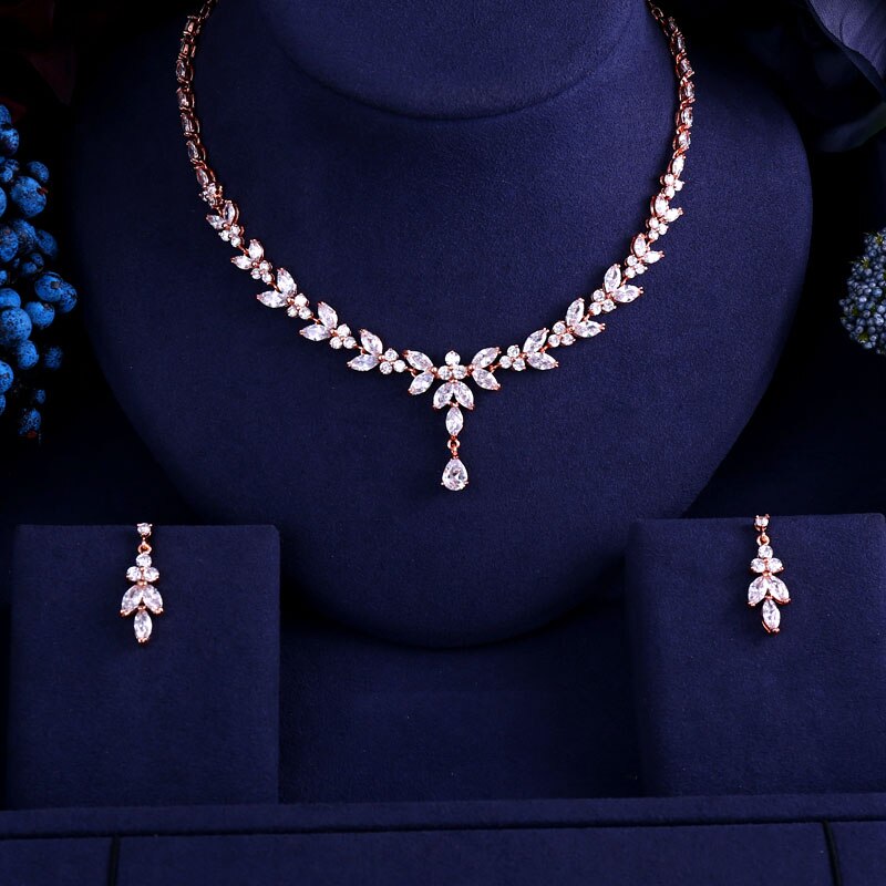 Wedding Jewelry - Cubic Zirconia Bridal Jewelry Set - Available in Silver, Yellow Gold and Rose Gold