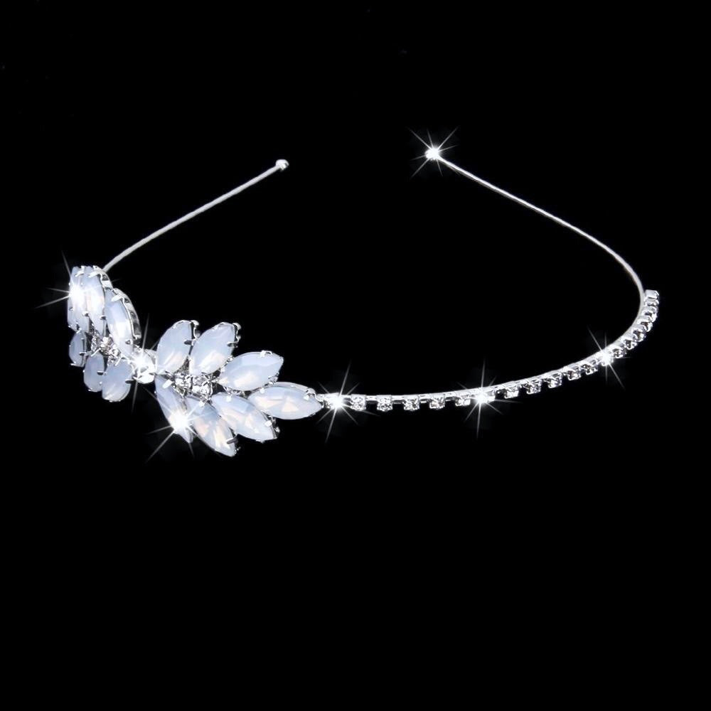 Wedding Hair Accessories - Swarovski Opal Bridal Side Headband