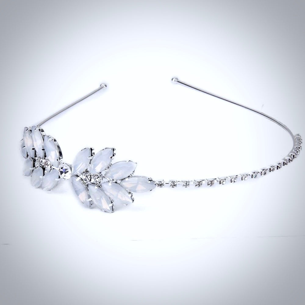 Wedding Hair Accessories - Swarovski Opal Bridal Side Headband