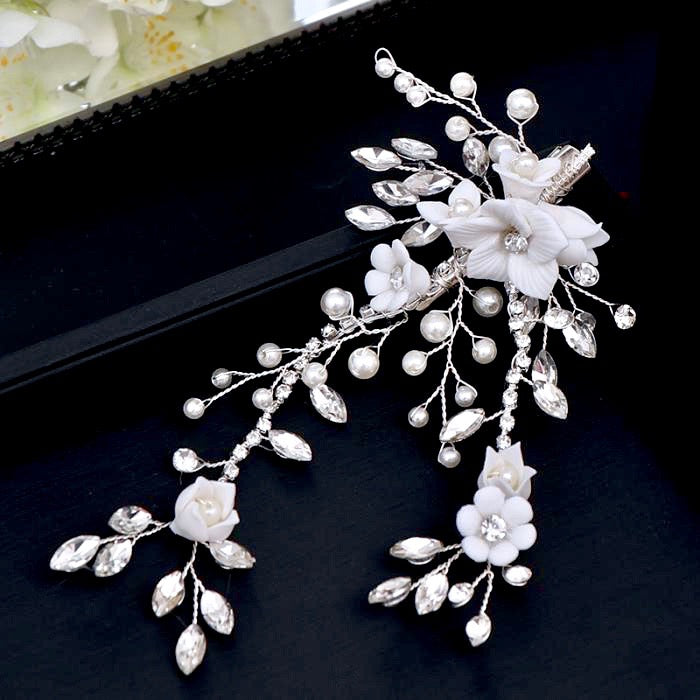 Wedding Hair Accessories - Pearl and Crystal Bridal Hair Clip/Vine