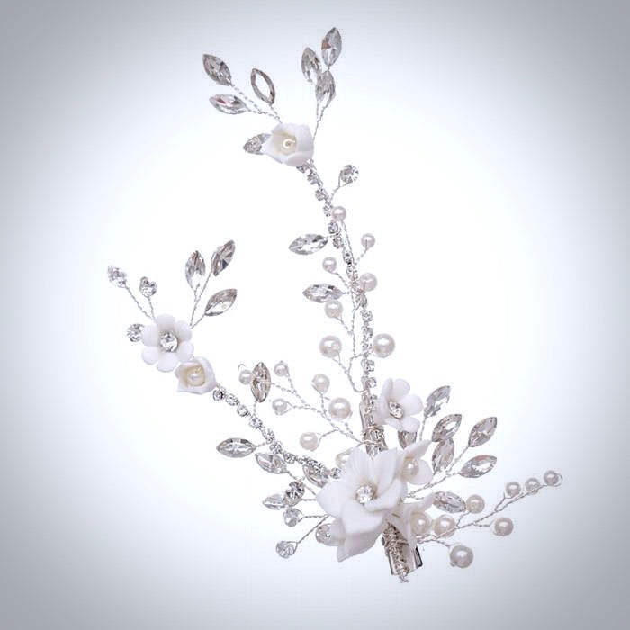 Wedding Hair Accessories - Pearl and Crystal Bridal Hair Clip/Vine