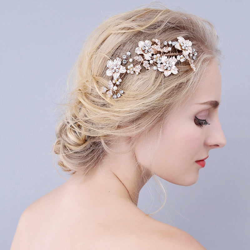 Wedding Hair Accessories - Pearl Bridal Hair Comb - Available in Silver, Yellow Gold and Rose Gold