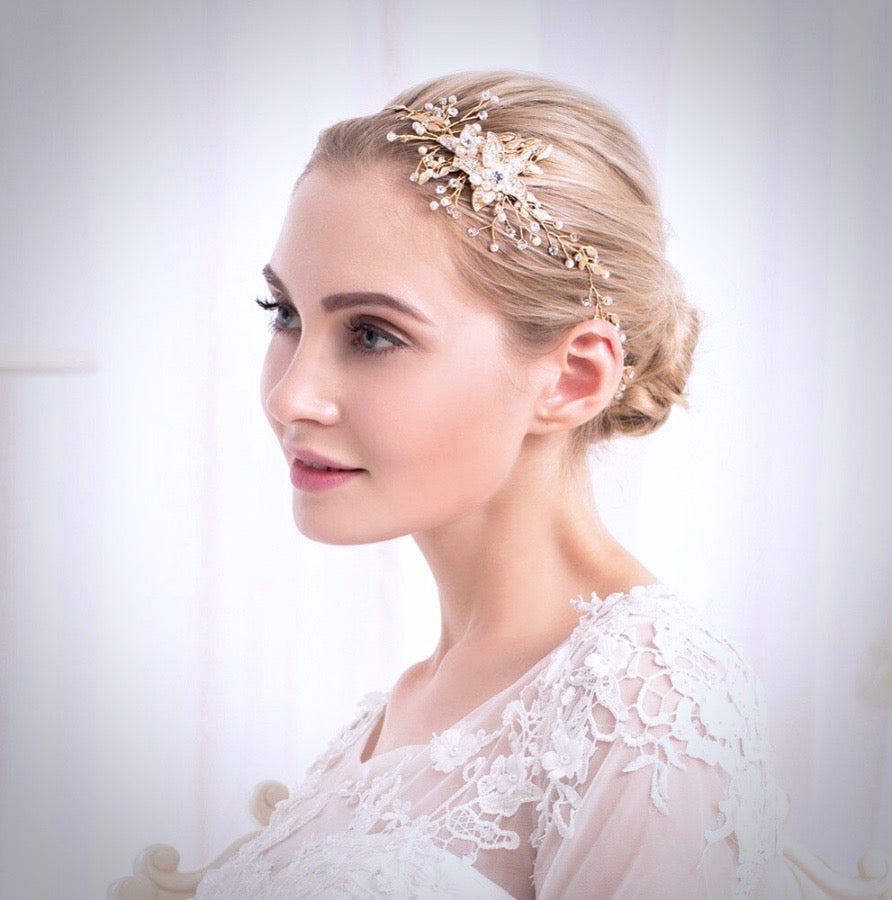 Wedding Hair Accessories - Pearl and Crystal Bridal Headband - More Colors