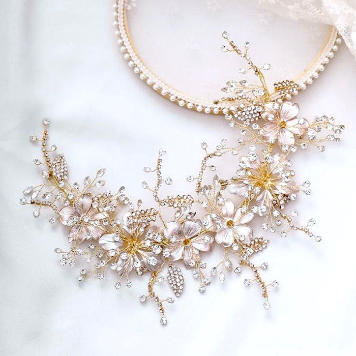 Wedding Hair Accessories - Pearl and Crystal Bridal Headband - Available in Gold and S