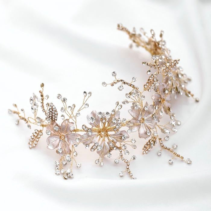 Wedding Hair Accessories - Pearl and Crystal Bridal Headband - Available in Gold and S