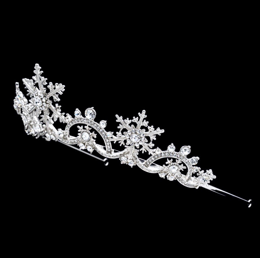 Wedding Hair Accessories - Winter Snowflake Bridal Tiara