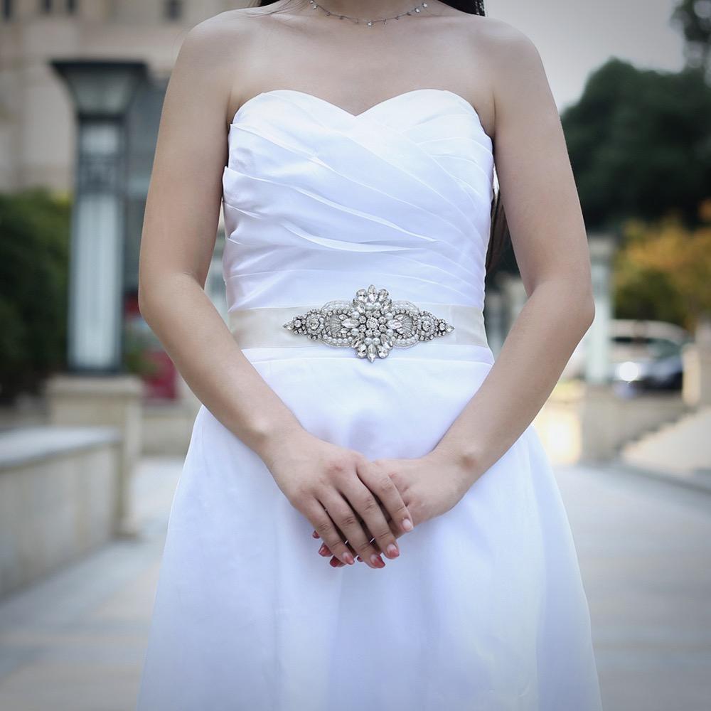 Wedding Accessories - Pearl and Crystal Bridal Belt/Sash - Available in Silver and Rose Gold