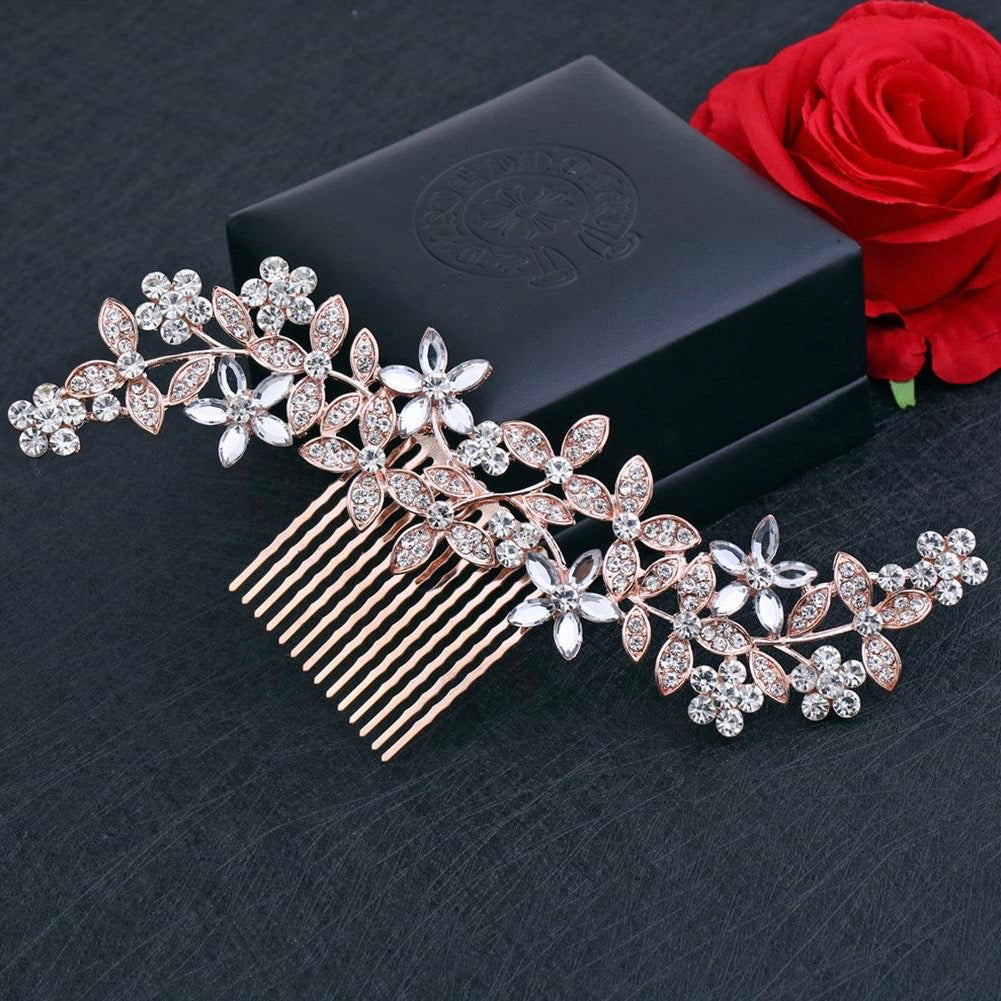 Wedding Hair Accessories - Austrian Crystal Hair Comb - Available in Rose Gold, Silver and Yellow Gold