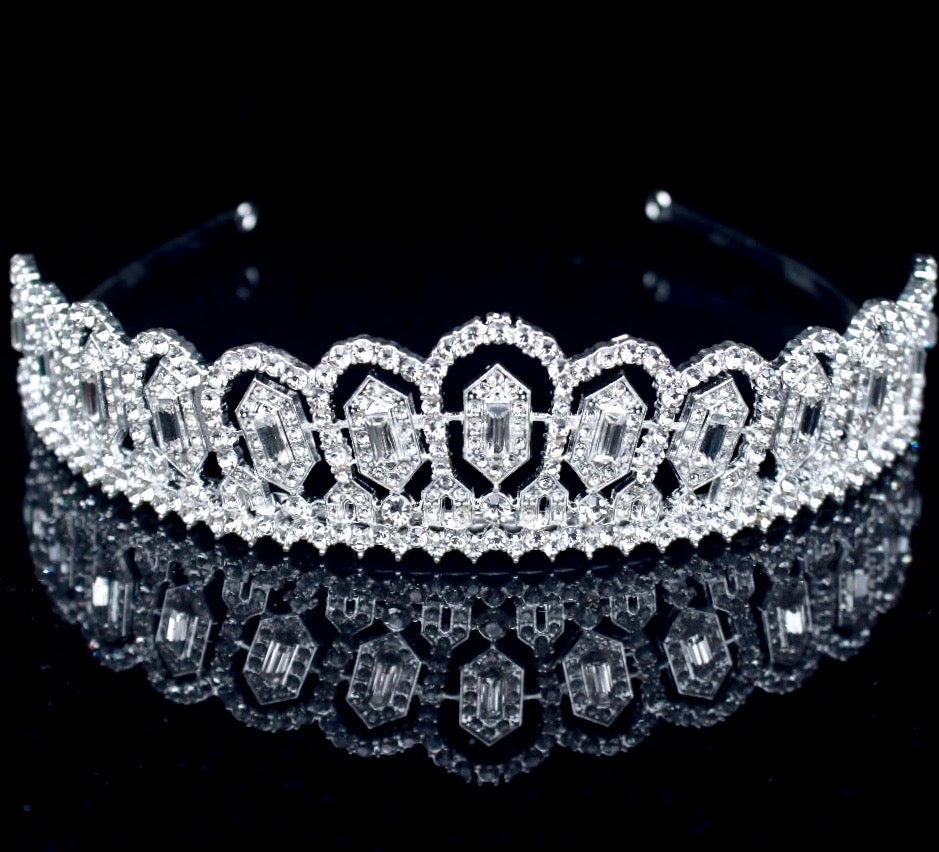 Wedding Hair Accessories - Silver Cubic Zirconia Bridal Tiara