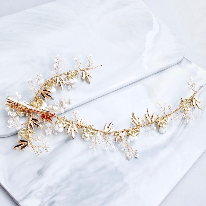 Wedding Hair Accessories - Pearl and Crystal Bridal Hair Clip/Vine - Available in Silver and Gold
