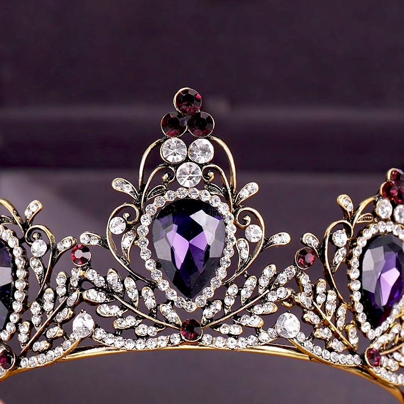 Wedding Hair Accessories - Victorian Gothic Purple Bridal Tiara