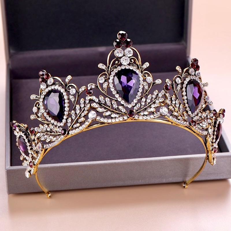 Wedding Hair Accessories - Victorian Gothic Purple Bridal Tiara