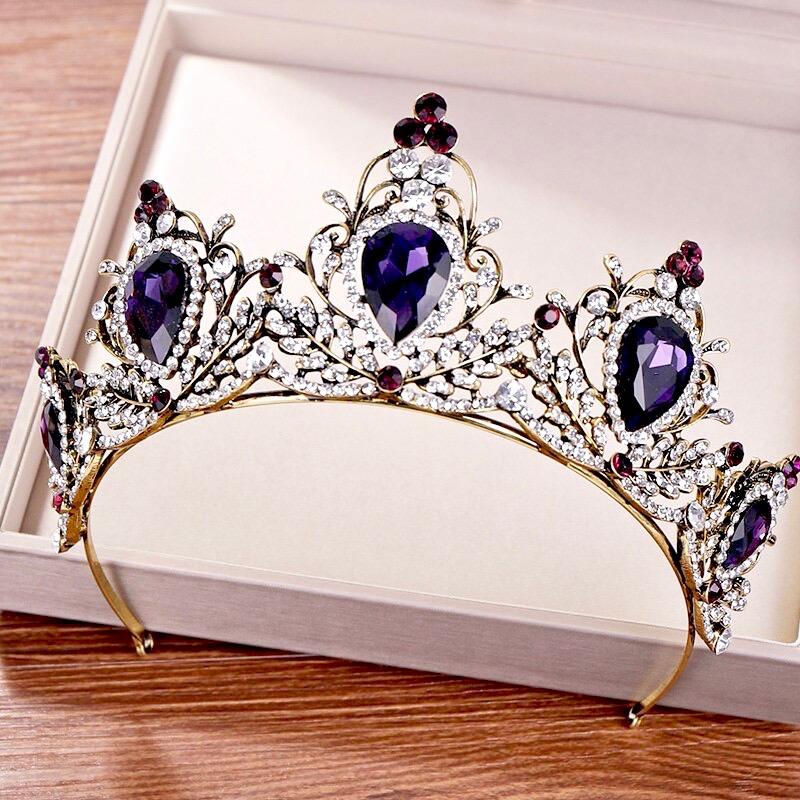 Wedding Hair Accessories - Victorian Gothic Purple Bridal Tiara