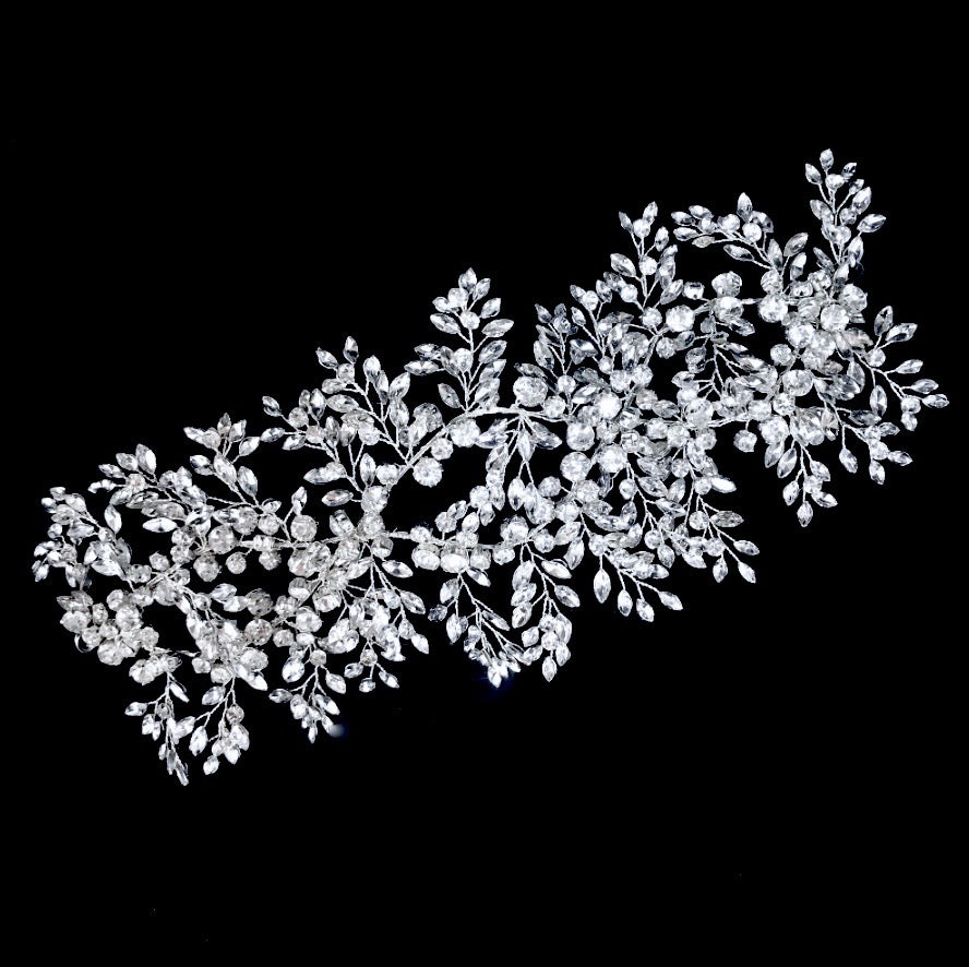 Wedding Hair Accessories - Crystal Bridal Hair Vine - Available in Silver and Yellow Gold