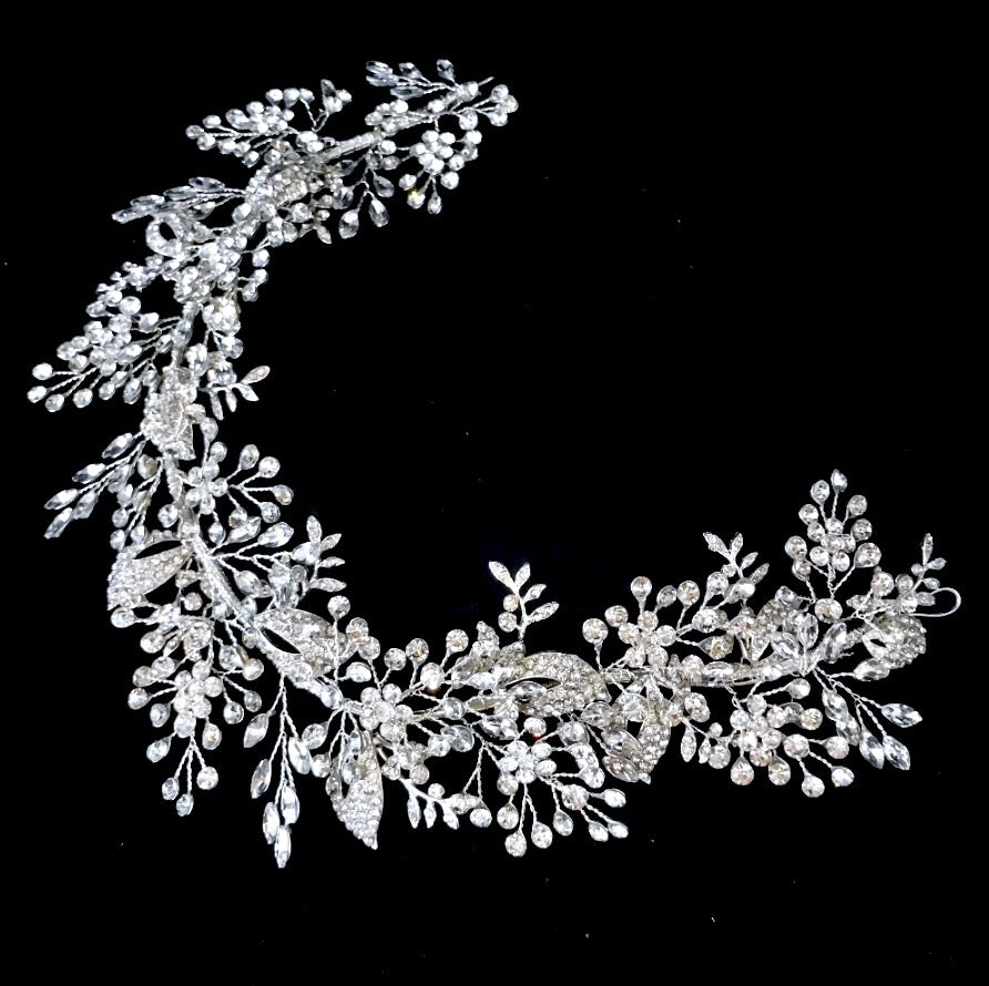 Wedding Hair Accessories - Silver Crystal Bridal Hair Vine