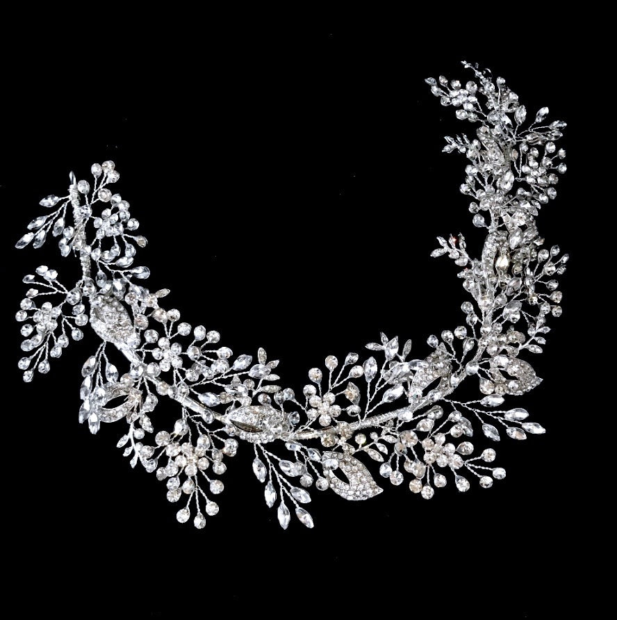 Wedding Hair Accessories - Silver Crystal Bridal Hair Vine