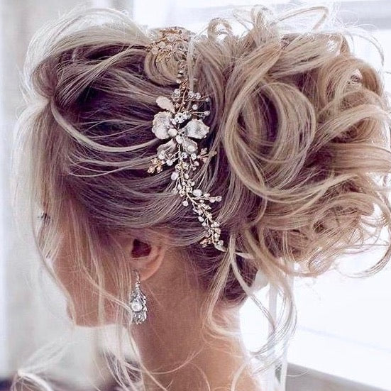 Wedding Hair Accessories - Pearl and Crystal Bridal Headband - Available in Gold and Silver