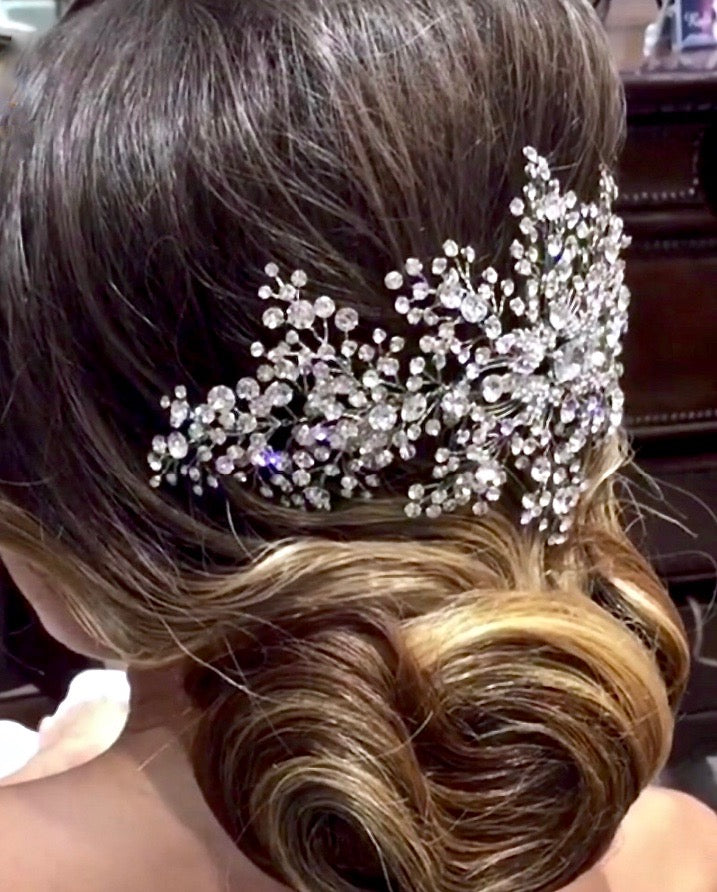 Wedding Hair Accessories - Silver Crystal Bridal Hair Vine