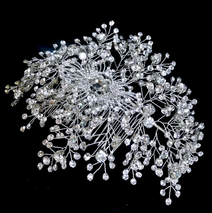 Wedding Hair Accessories - Silver Crystal Bridal Hair Vine