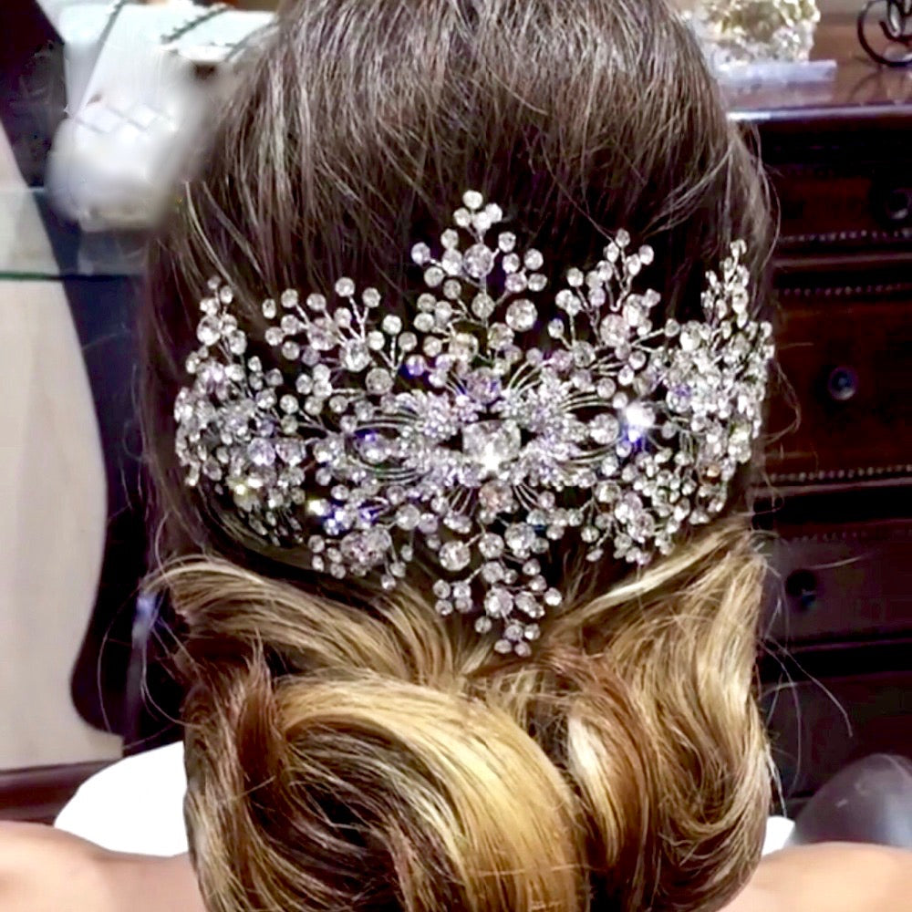 Wedding Hair Accessories - Silver Crystal Bridal Hair Vine