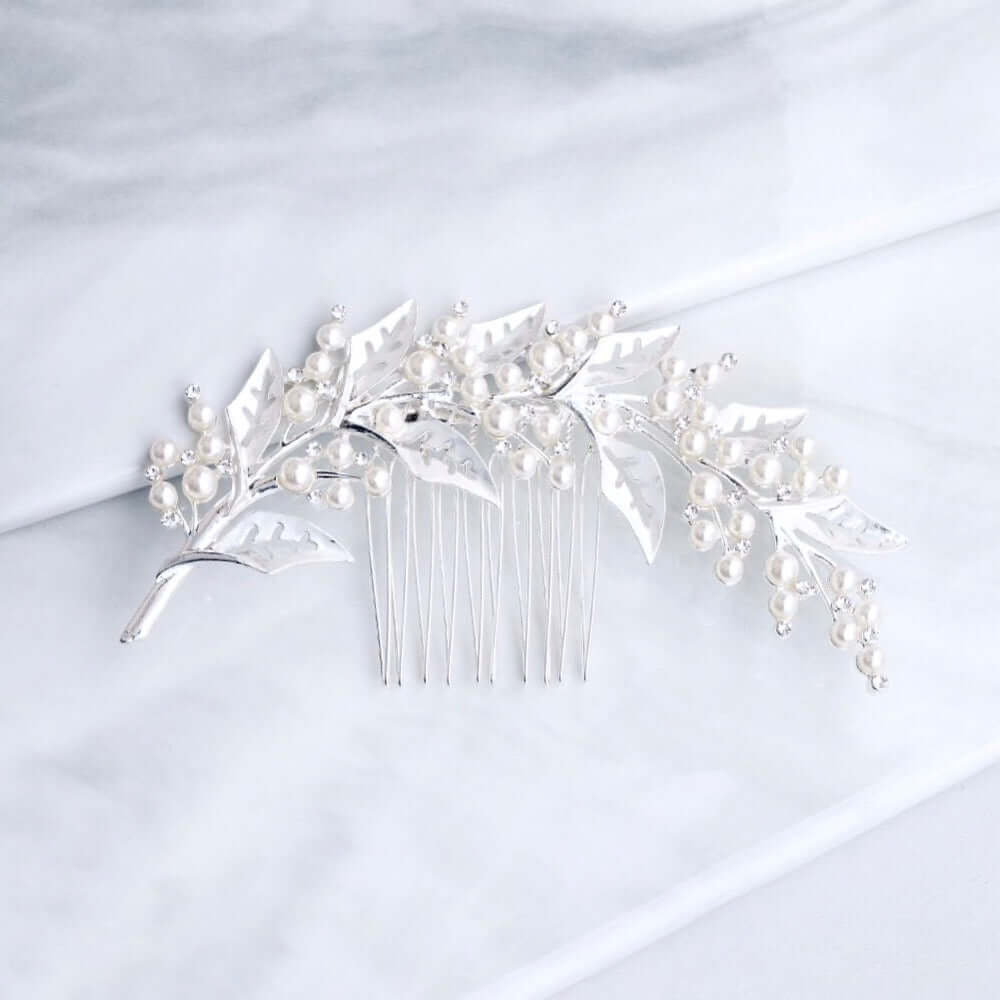 Wedding Hair Accessories - Pearl Bridal Hair Comb - Available in Silver, Yellow Gold and Rose Gold