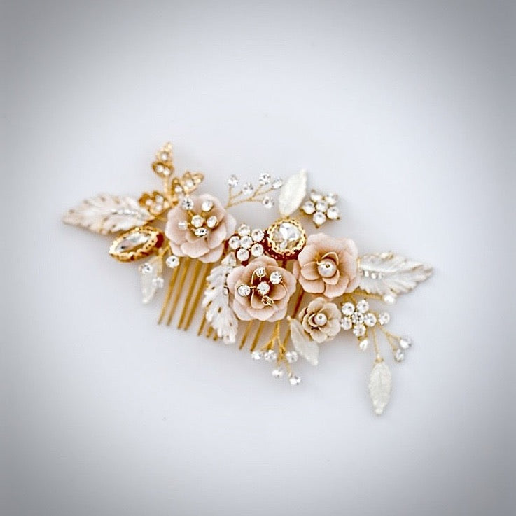 Wedding Hair Accessories - Bohemian Gold Bridal Hair Comb
