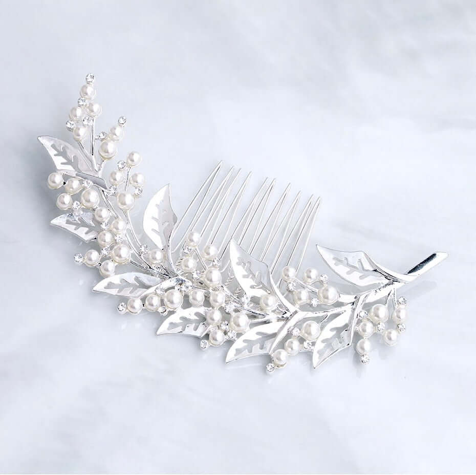 Wedding Hair Accessories - Pearl Bridal Hair Comb - Available in Silver, Yellow Gold and Rose Gold