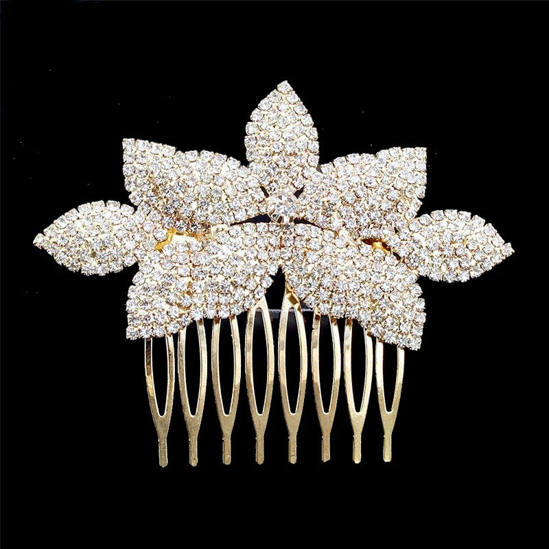 Wedding Hair Accessories - Crystal Bridal Hair Comb - Available in Yellow Gold, Rose Gold and Silver