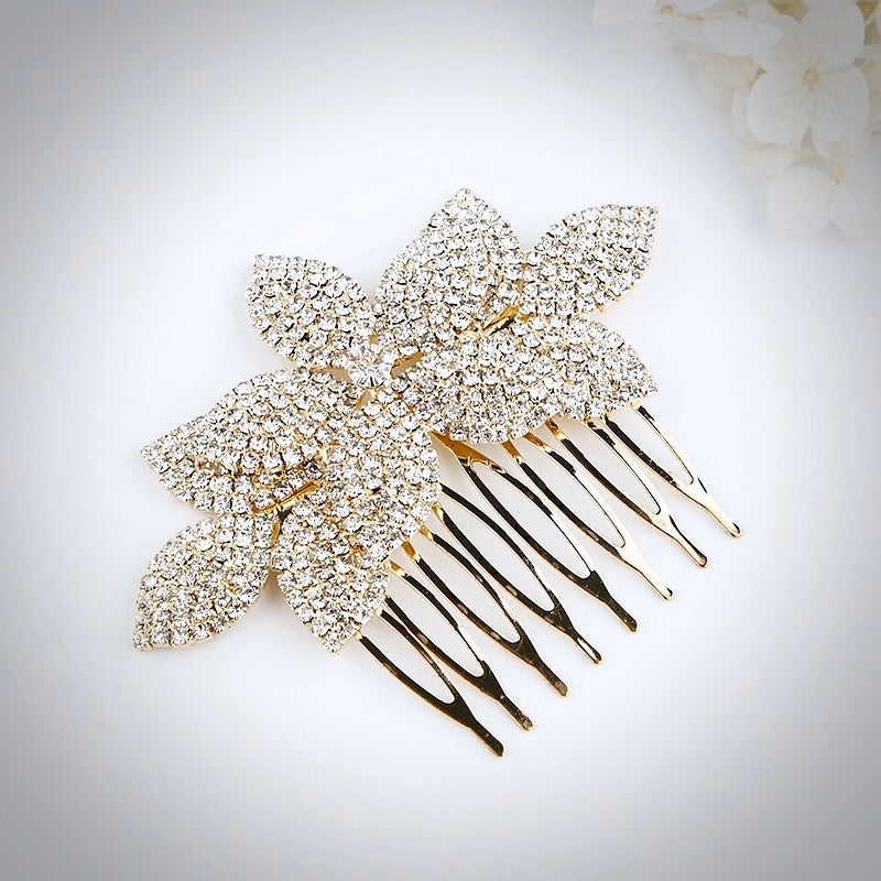 Wedding Hair Accessories - Crystal Bridal Hair Comb - Available in Yellow Gold, Rose Gold and Silver