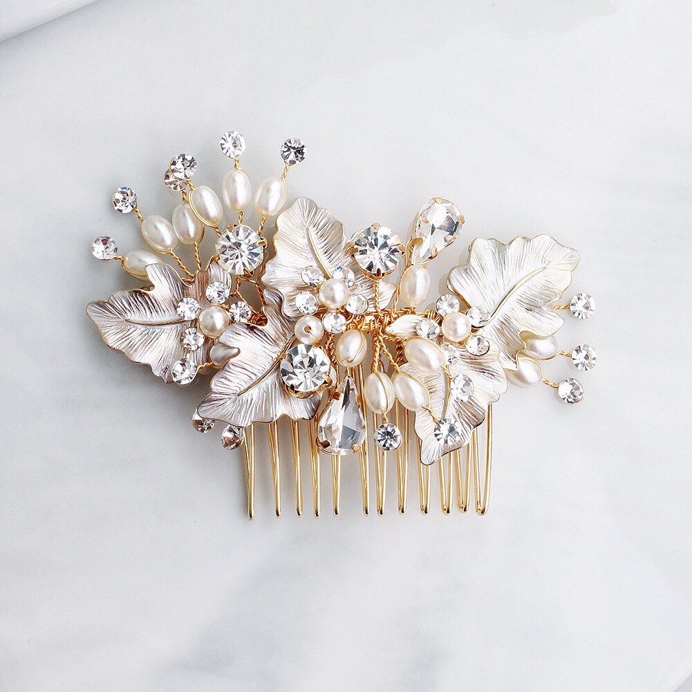 Wedding Hair Accessories - Pearl Bridal Hair Comb - Available in Silver, Yellow Gold and Rose Gold