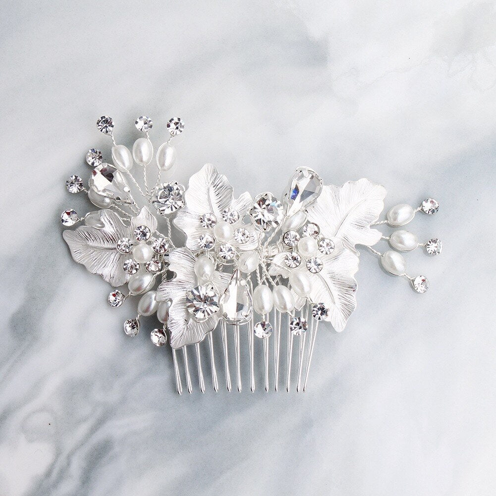 Wedding Hair Accessories - Pearl Bridal Hair Comb - Available in Silver, Yellow Gold and Rose Gold