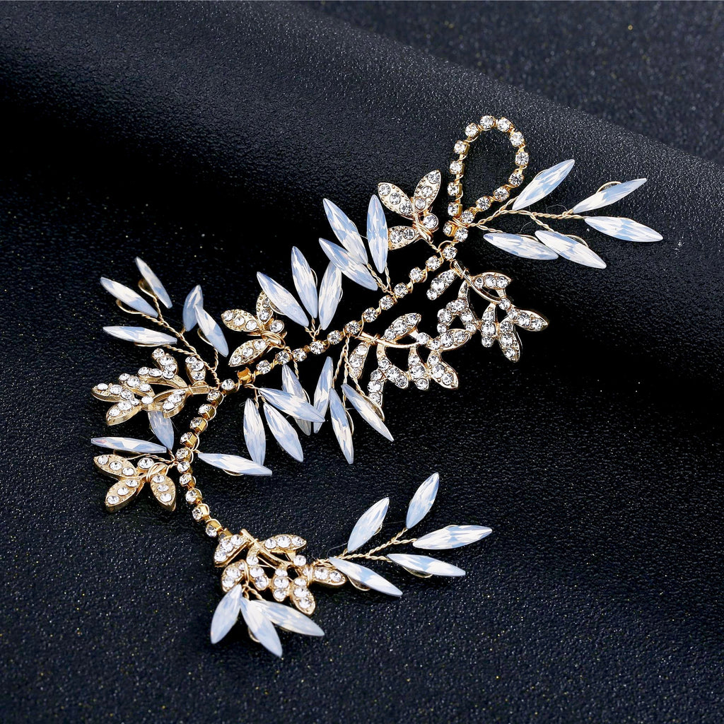 Wedding Hair Accessories -  Swarovski Opal Bridal Hair Vine - Available in Silver and Gold