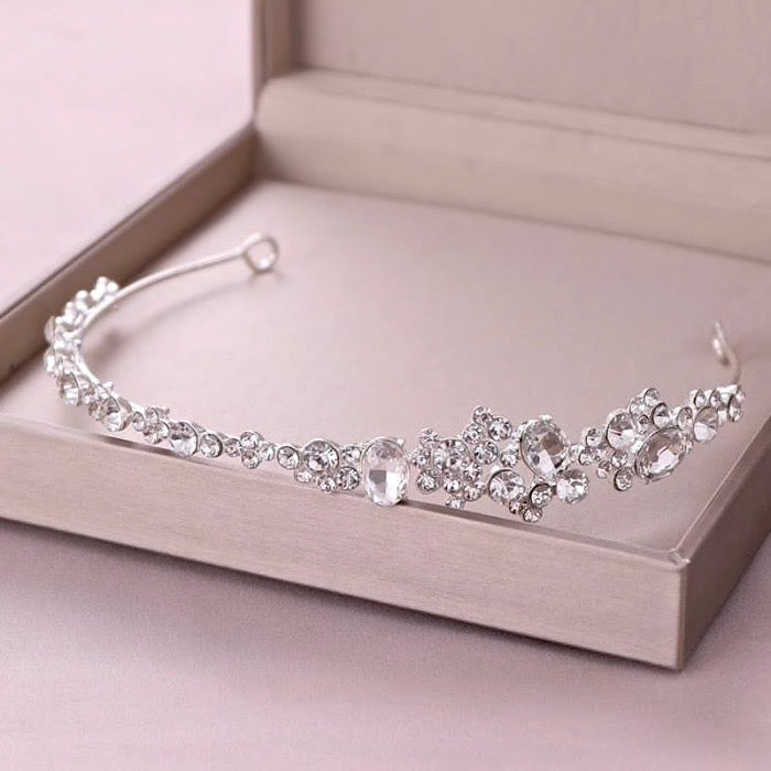 Wedding Hair Accessories - Crystal Bridal Side Headband - Available in Rose Gold and Silver